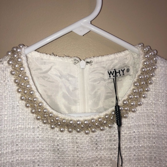 NWT WHY Dress Pearl Neck Line Dress - Picture 4 of 6